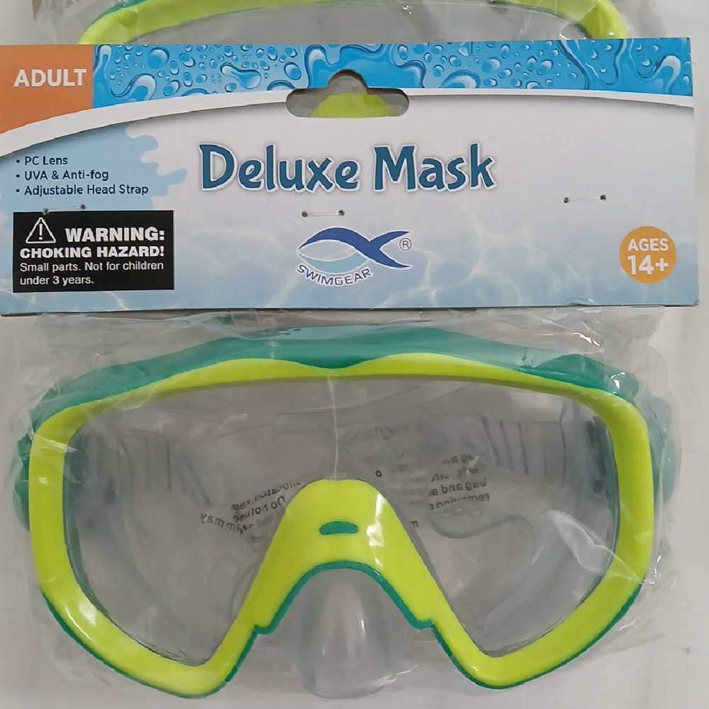 Deluxe Adult Swim Mask - Green and Yellow